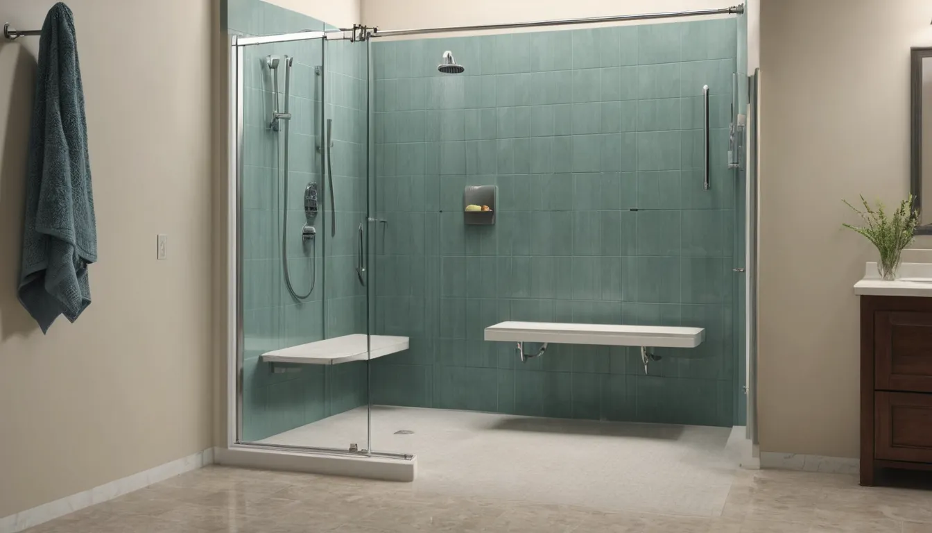 A tidy accessible shower in a home near La Plata